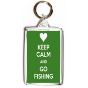 Keep Calm and Go Fishing - Double Sided - Large Keyrings