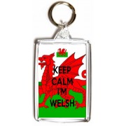Keep Calm I'm Welsh - Double Sided - Large Keyring