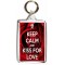 Keep Calm and Kiss for Love - Double Sided - Large Keyring