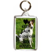Keep Calm and Love Your Jack Russell - Double Sided - Large Keyring Keep Calm and Love Your Jack Russell - Double Sided - Large Keyring