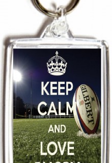 Keep Calm and Love Rugby - Large Keyrings