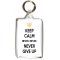 Keep Calm Never, Never, Never Give Up - Double Sided - Large Keyring Keep Calm Never, Never, Never Give Up - Double Sided - Large Keyring