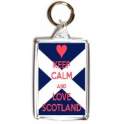 Keep Calm and Love Scotland - Double Sided - Large Keyring