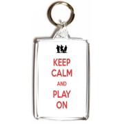 Keep Calm and Play On - Double Sided - Large Keyring