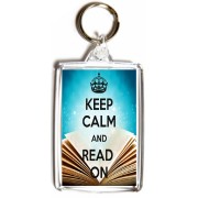 Keep Calm and Read On - Double Sided - Large Keyring