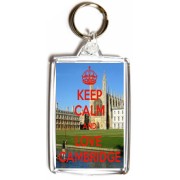 Keep Calm and Love Cambridge - Double Sided - Large Keyring