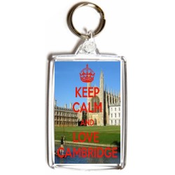 Keep Calm and Love Cambridge - Double Sided - Large Keyring