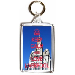 Keep Calm and Love Liverpool - Double Sided - Large Keyring