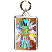 Keep Calm and Love Origami - Double Sided - Large Keyring