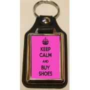 Keep Calm and Buy Shoes - Oblong Medallion Keyring