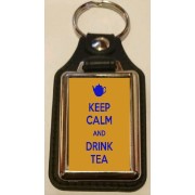 Keep Calm and Drink Tea - Oblong Medallion Keyring