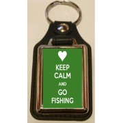 Keep Calm and Go Fishing - Oblong Medallion Keyring