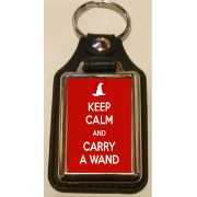 Keep Calm and Carry a Wand - Oblong Medallion Keyring