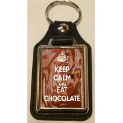 Keep Calm and Eat Chocolate - Oblong Medallion Keyring