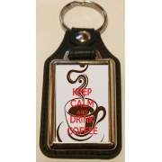 Keep Calm and Drink Coffee - Oblong Medallion Keyring