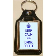 Keep Calm and Drink Coffee - Oblong Medallion Keyring