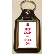 Keep Calm and Truck On - Oblong Medallion Keyring
