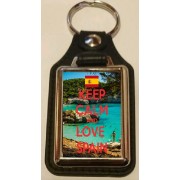 Keep Calm and Love Spain - Oblong Medallion Keyring