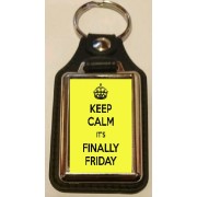Keep Calm It's Finally Friday - Oblong Medallion Keyring