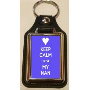 Keep Calm I Love my Nan - Oblong Medallion Keyring 