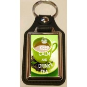 Keep Calm and Drink Tea - Oblong Medallion Keyring