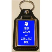 Keep Calm and Ctrl Alt Del - Oblong Medallion Keyring
