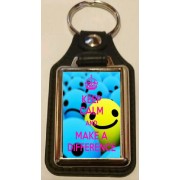 Keep Calm and Make a Difference - Oblong Medallion Keyring