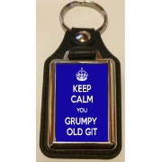 Keep Calm You Grumpy Old Git - Oblong Medallion Keyring