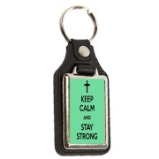 Keep Calm and Stay Strong - Oblong Medallion Keyring