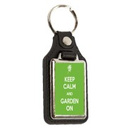 Keep Calm and Garden On - Oblong Medallion Keyring