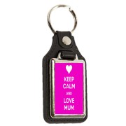 Keep Calm and Love Mum - Oblong Medallion Keyring