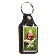 Keep Calm and Love Cricket - Oblong Medallion Keyring