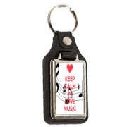 Keep Calm and Love Music - Oblong Medallion Keyring