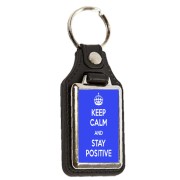 Keep Calm and Stay Positive - Oblong Medallion Keyring