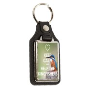 Keep Calm and Help the Kingfishers - Oblong Medallion Keyring
