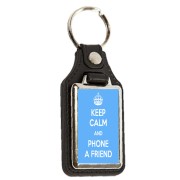 Keep Calm and Phone a Friend - Oblong Medallion Keyring