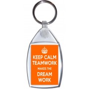 Keep Calm Teamwork Makes the Dream Work - Square Keyring