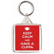 Keep Calm and Have a Cuppa - Square Keyring
