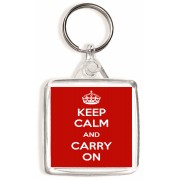 Keep Calm and Carry On - Square Keyring