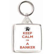 Keep Calm I'm a Banker - Square Keyring