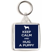 Keep Calm and Hug a Puppy - Square Keyring Keep Calm and Hug a Puppy - Square Keyring