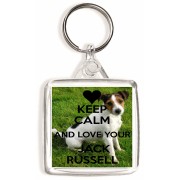 Keep Calm and Love Your Jack Russell - Square Keyring Keep Calm and Love Your Jack Russell - Square Keyring