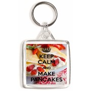 Keep Calm and Make Pancakes - Square Keyring
