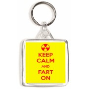 Keep Calm and Fart On - Square Keyring