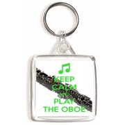 Keep Calm and Play the Oboe - Square Keyring