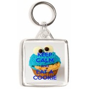 Keep Calm and Eat A Cookie -Square Keyring