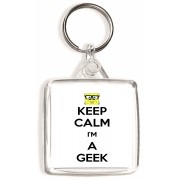Keep Calm I'm a Geek - Square Keyring