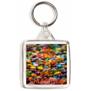 Keep Calm and Eat Smarties - Square Keyring