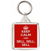 Keep Calm and Sell, Sell, Sell - Square Keyring Keep Calm and Sell, Sell, Sell - Square Keyring