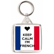 Keep Calm I'm French - Square Keyring